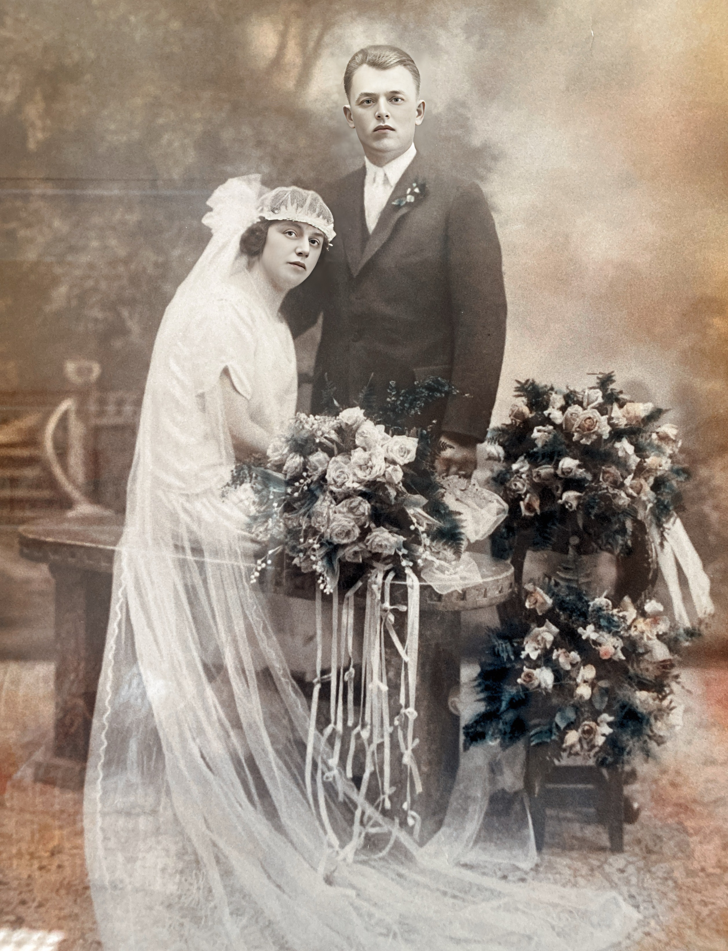 Wedding Photo May, 1924 Mary Harriet Kukla Eli Pop