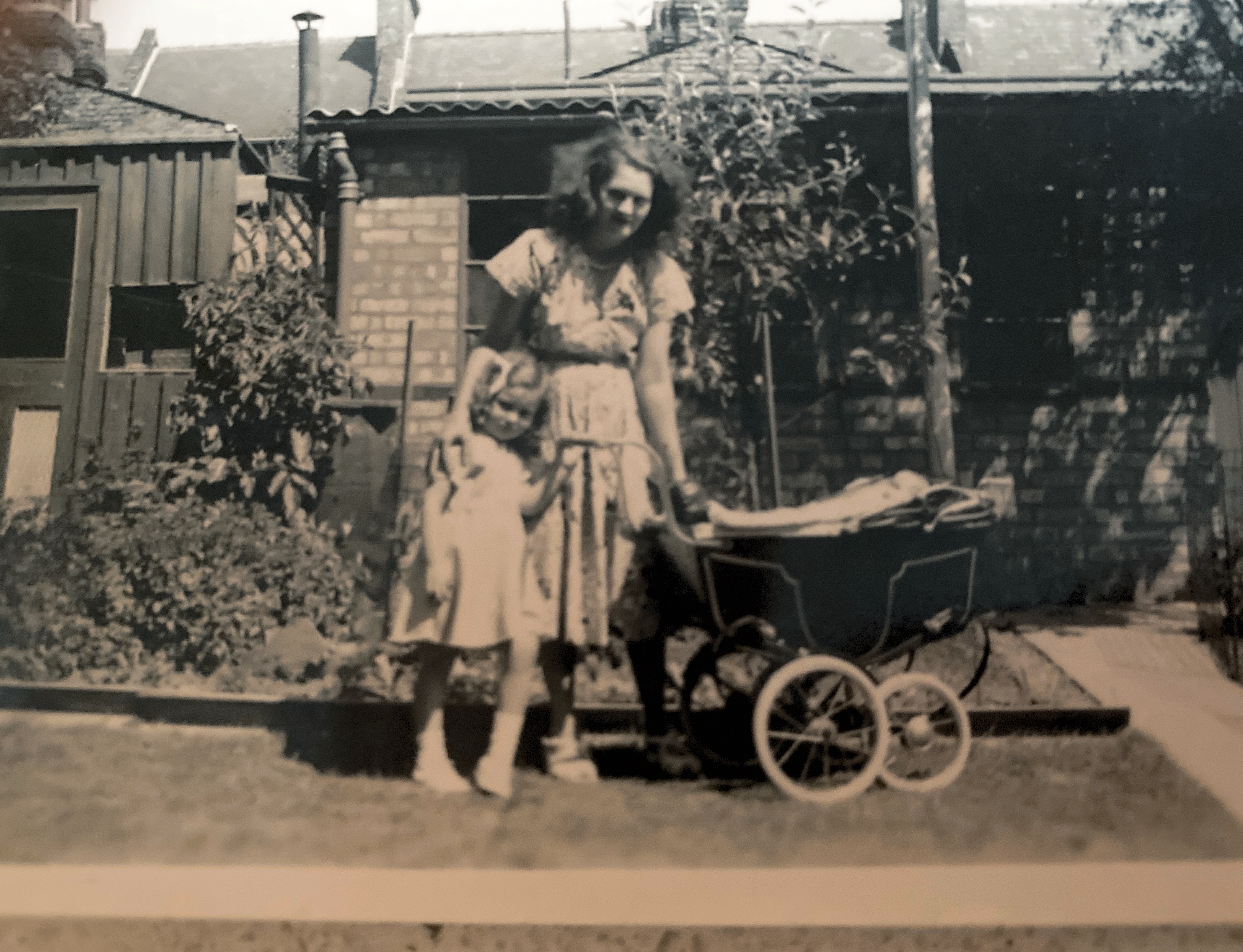 Mum and I in Auntie Elsie’s garden - 1949