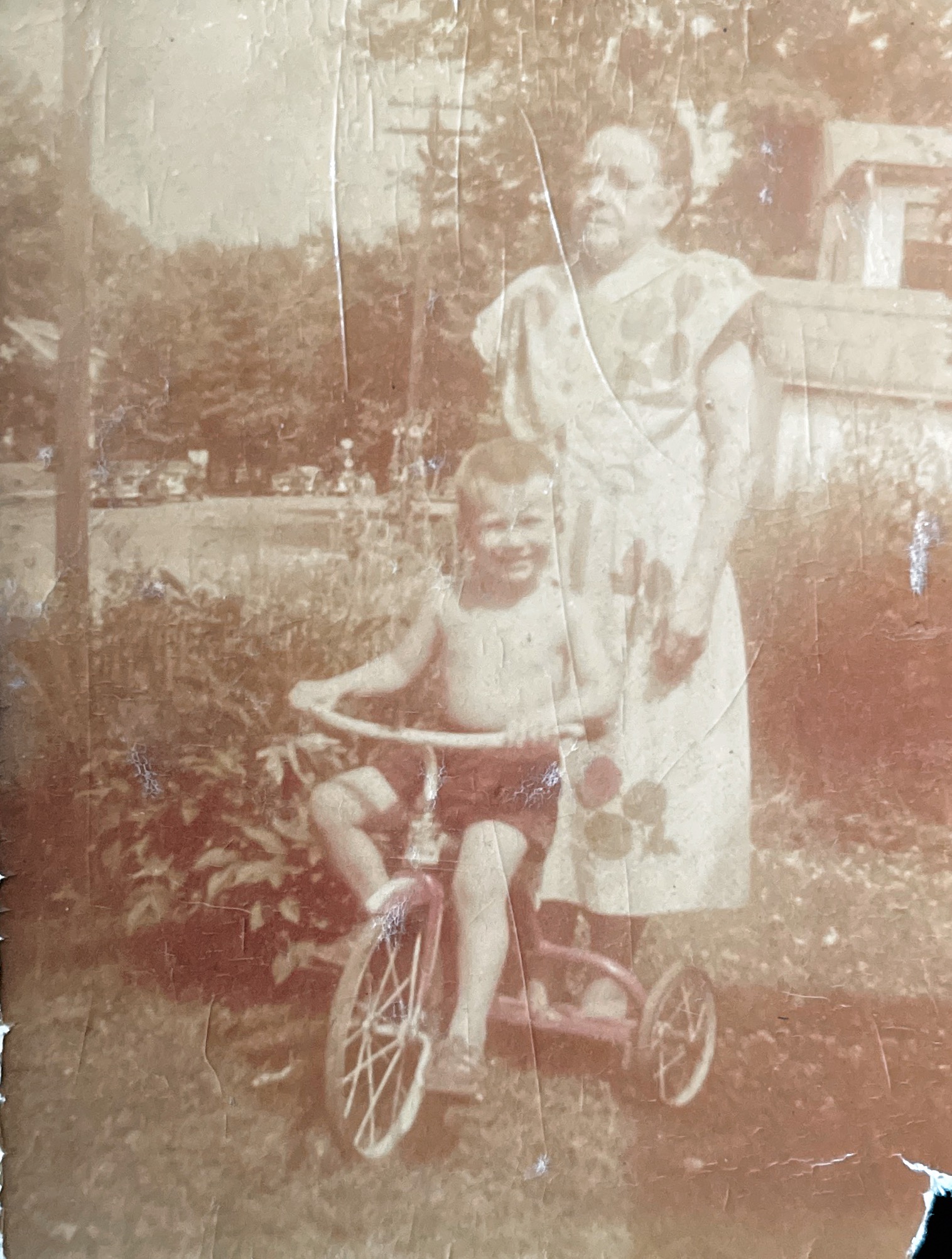 Billy Plummer with his Aunt Carrie, Aug 28, 1950.