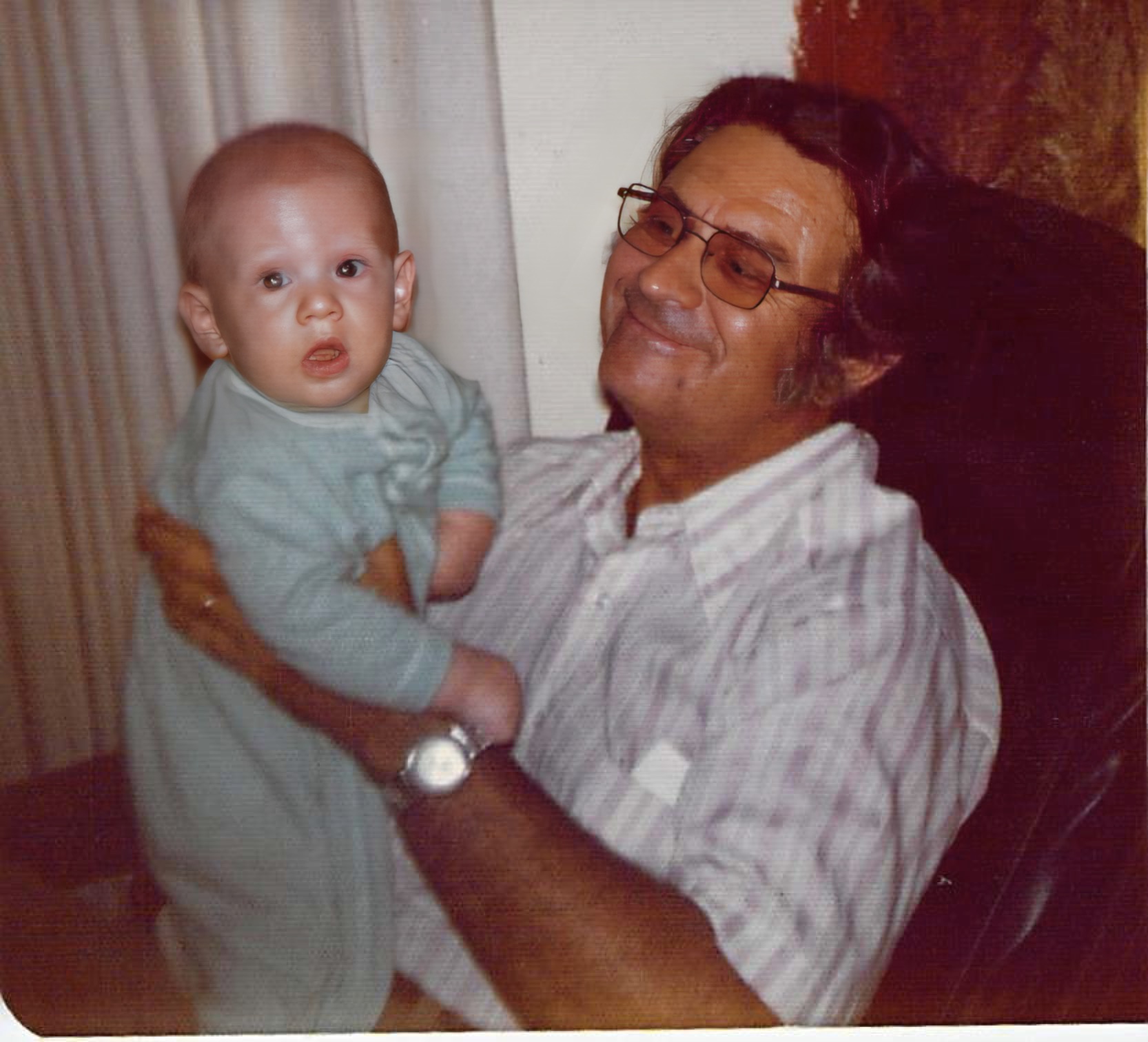 Adam and his Grandpa Harrison. May, 1971