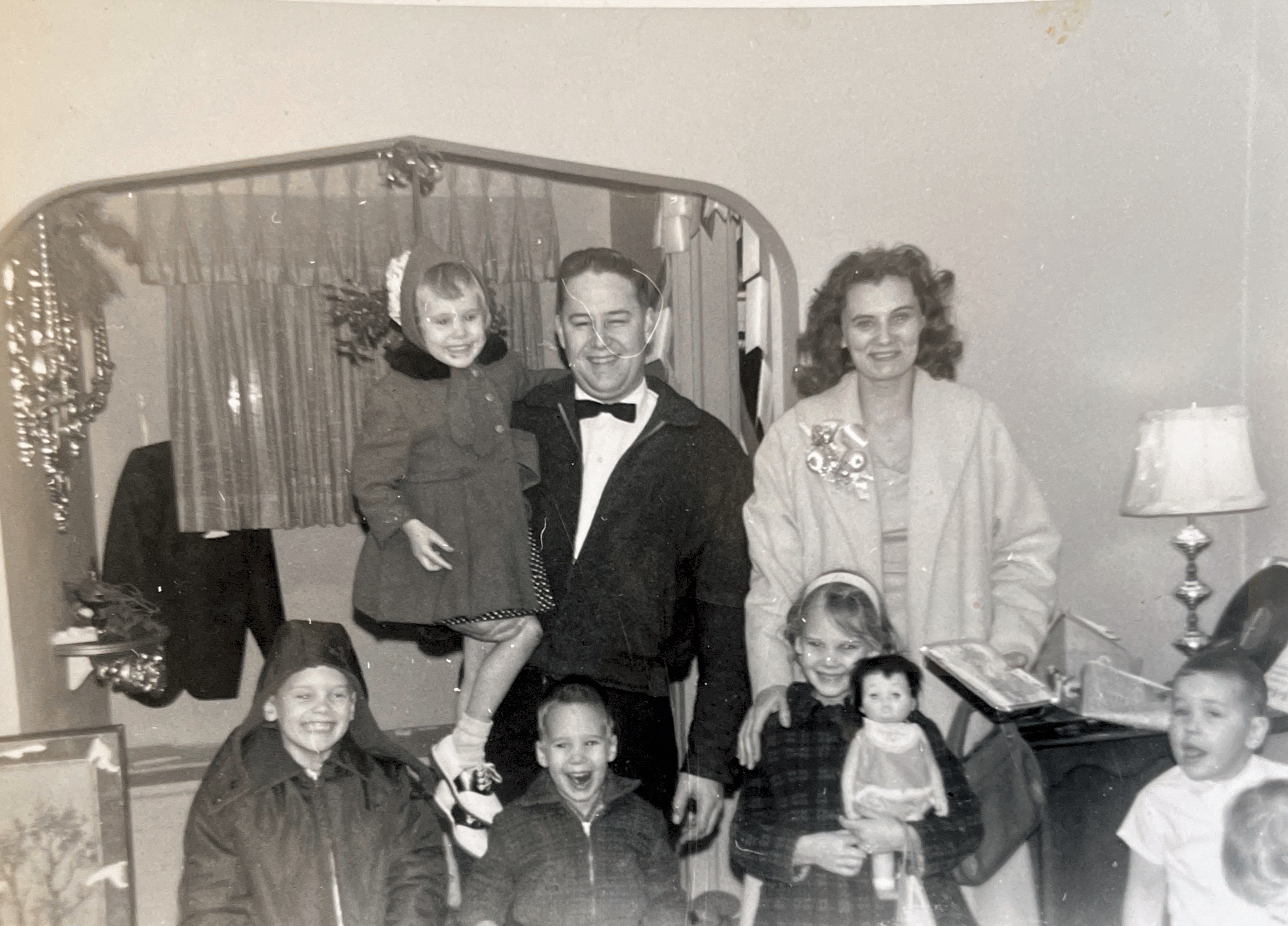 Darlene, George & family Christmas 1964 at Sharon’s
