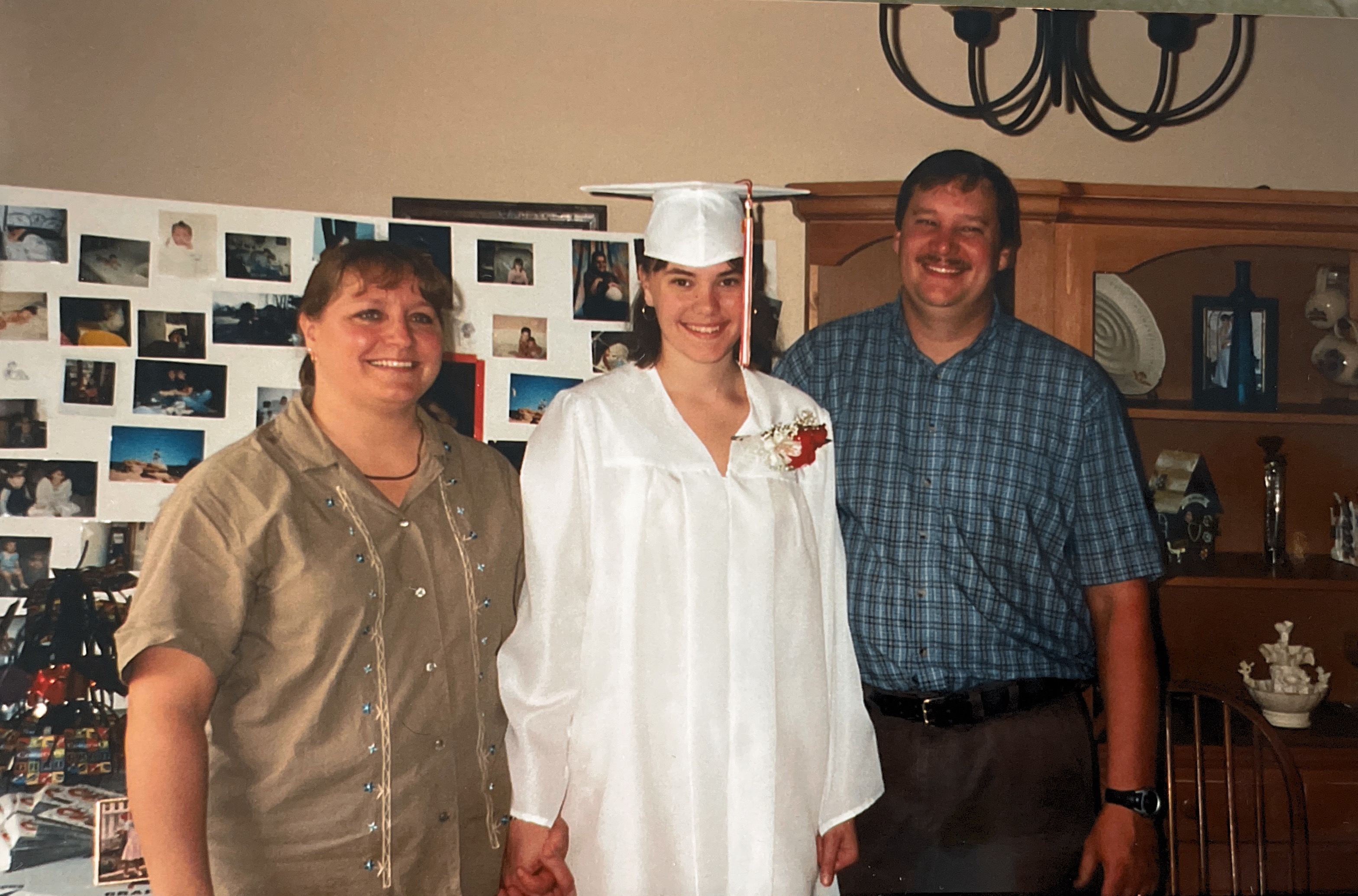 2002 High School Graduation party photo with Mom & Dad