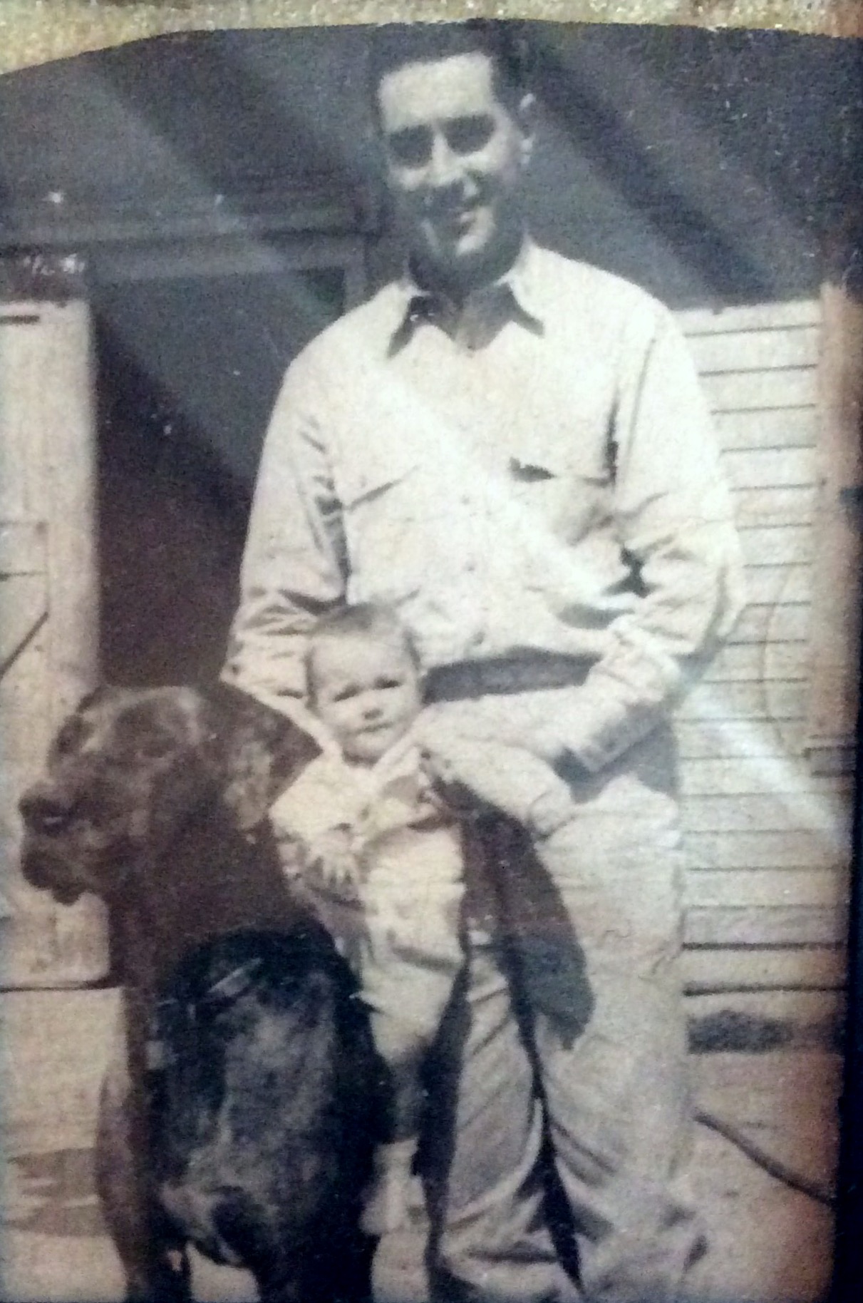 My Dad and I on Marine Base, Camp Pendleton 1946 and camp mascot
