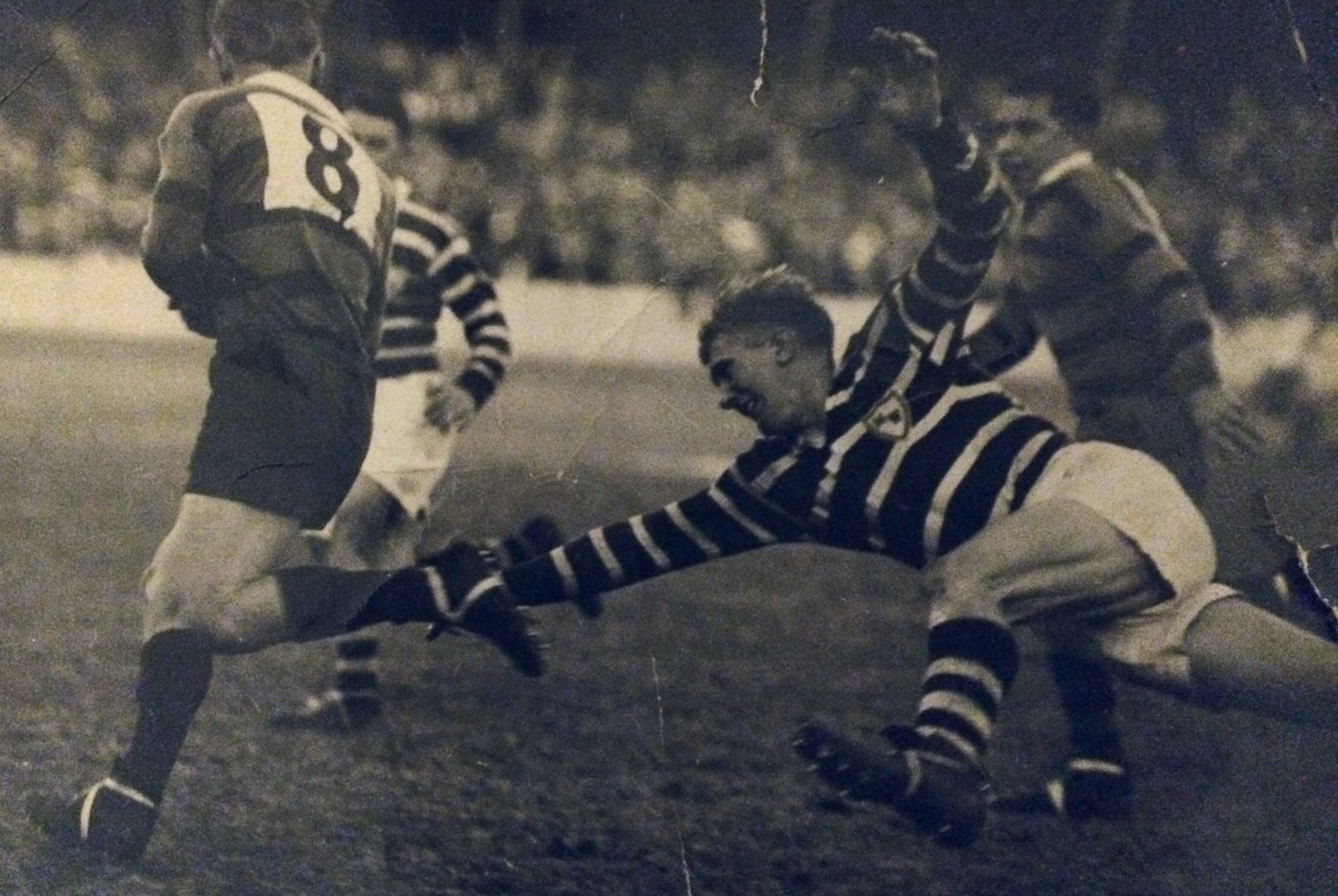 Dad playing in the Newcastle league about 1956.