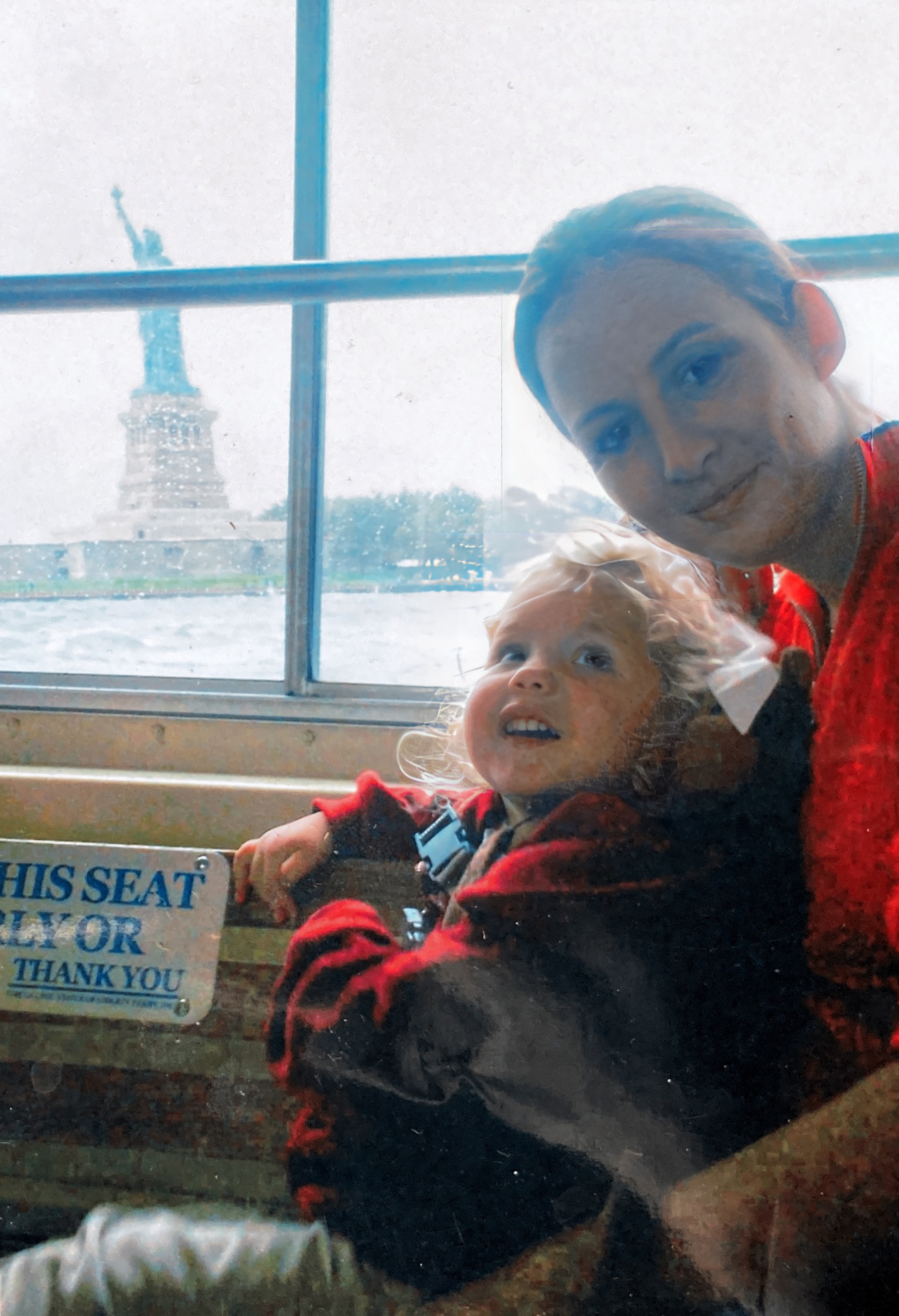 Aunt Cindy and Chloe!  Ferry ride to Statue Of Library! 2006