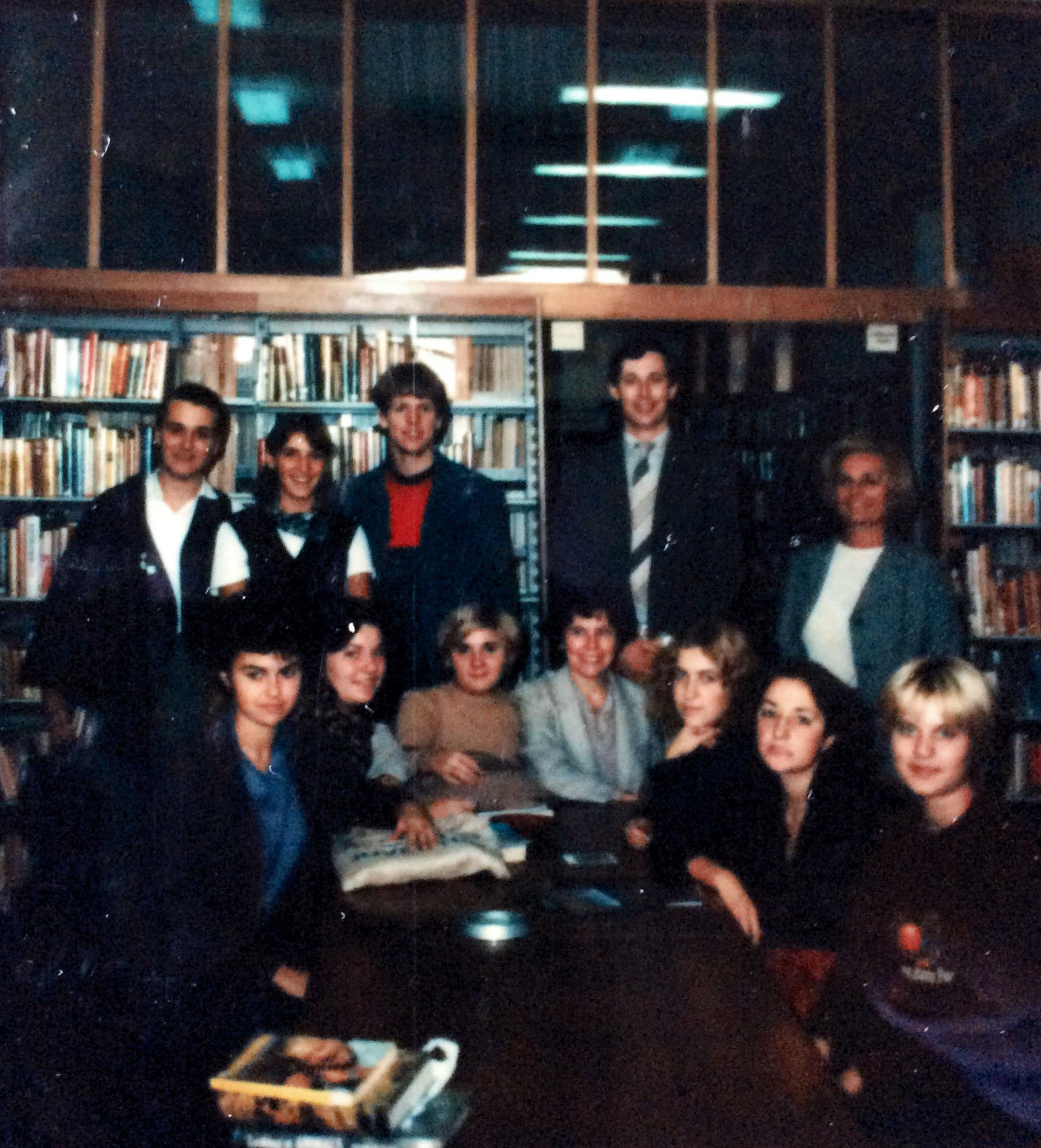 The staff of the British Council Library in Belgrade in 1980. The Librarian was Vera Rakic and her sister is in this photo on my immediate left.