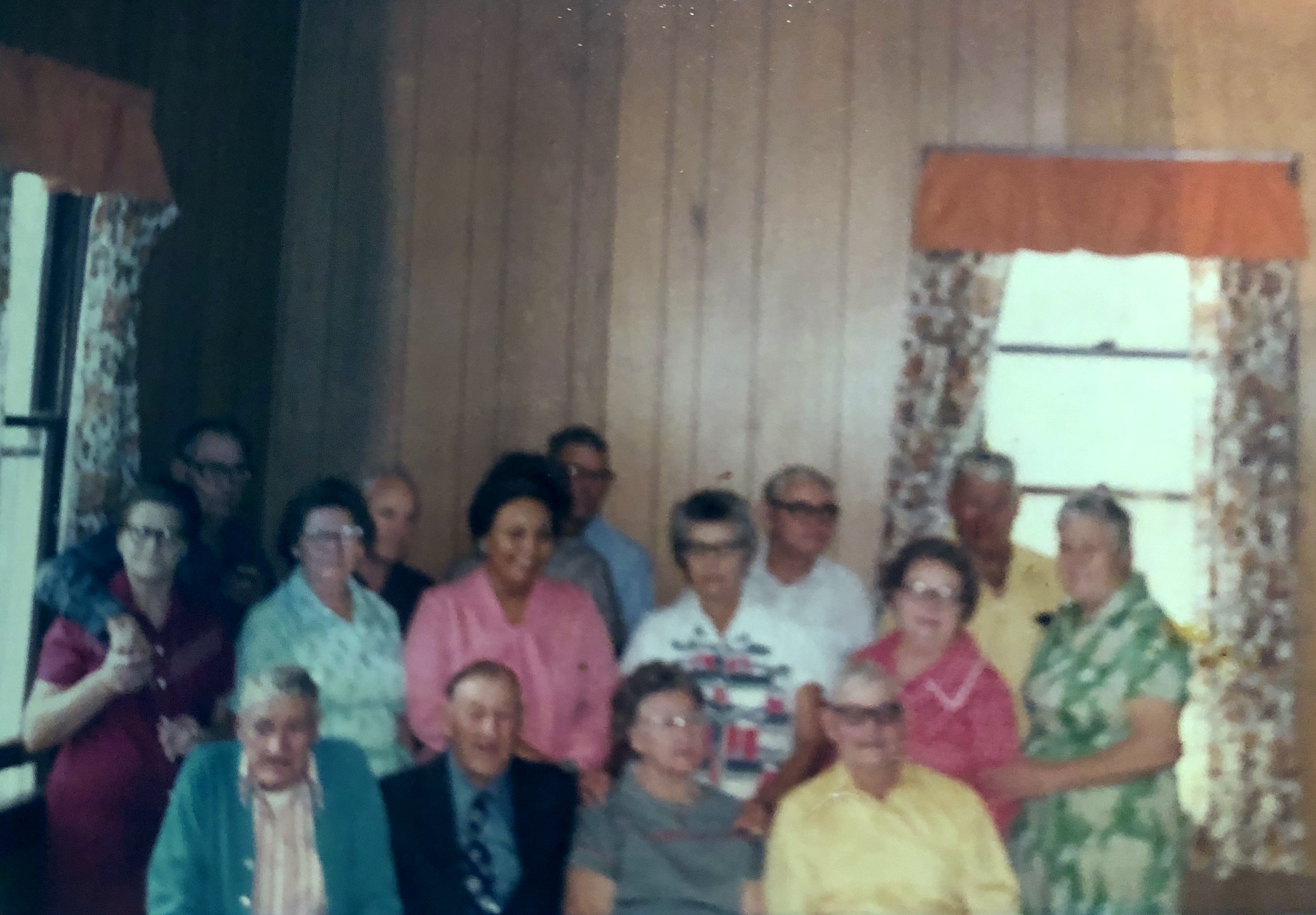 Last picture of the 9 Nowlin taken 1977 Thanksgiving dinner VFW Hall in Anadarko. 