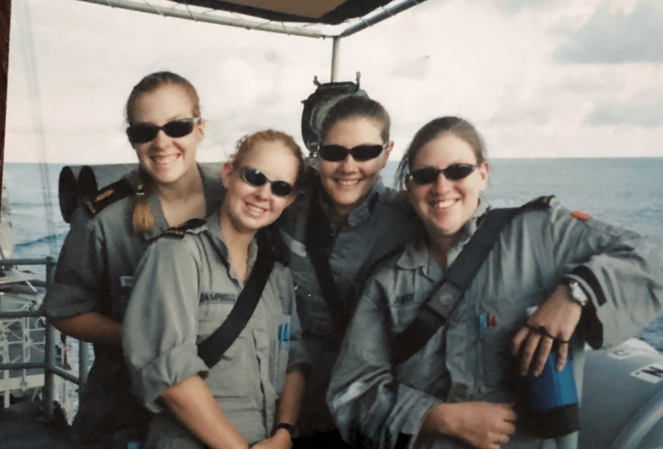 Deployed in the Gulf 2002, with Simone Campbell, Paula Burleigh and Gabby Judd