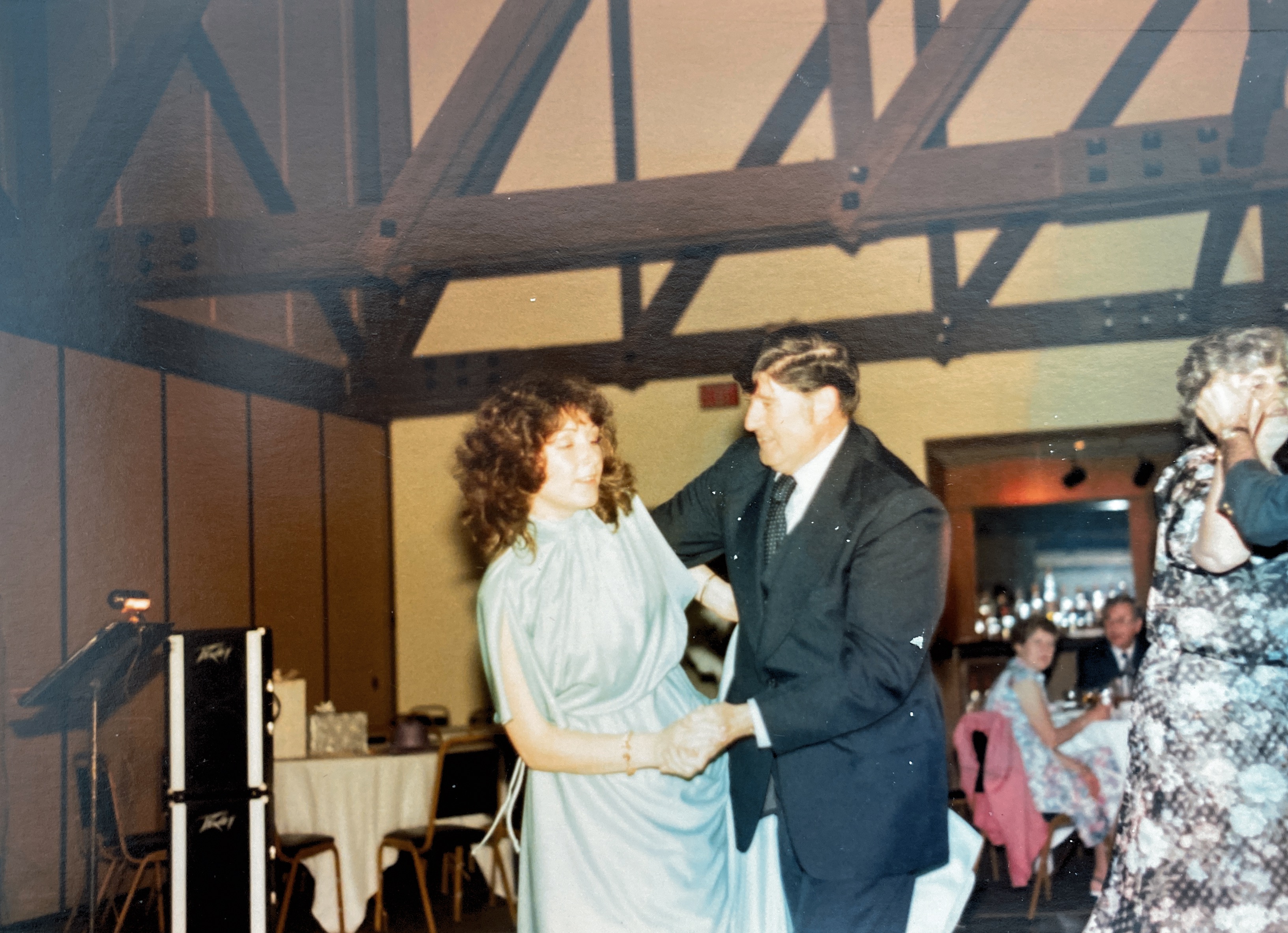 Polka with Mr Conklin at Cathy’s wedding 1981