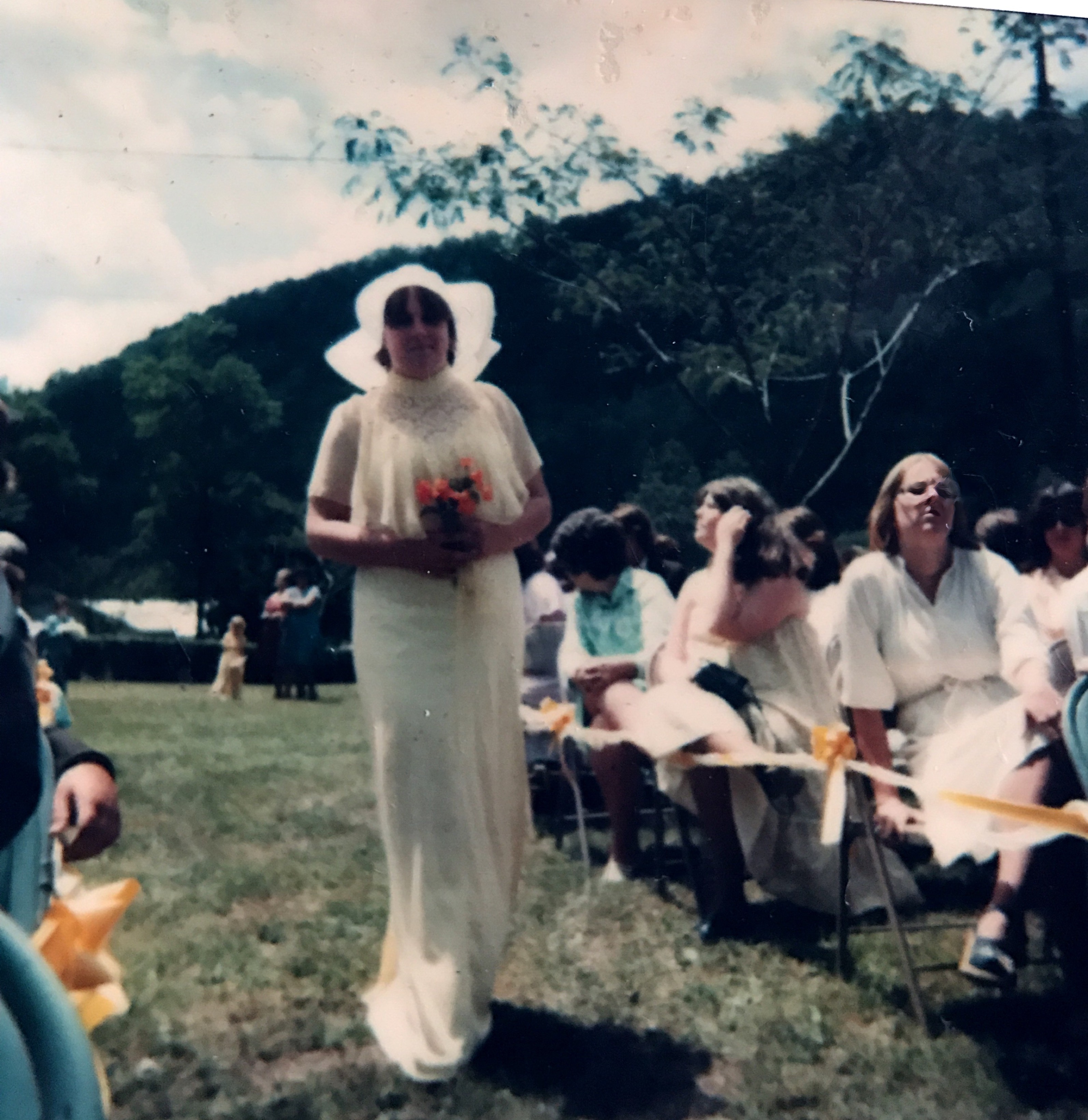 Vickey at Pauline’s wedding.   1979