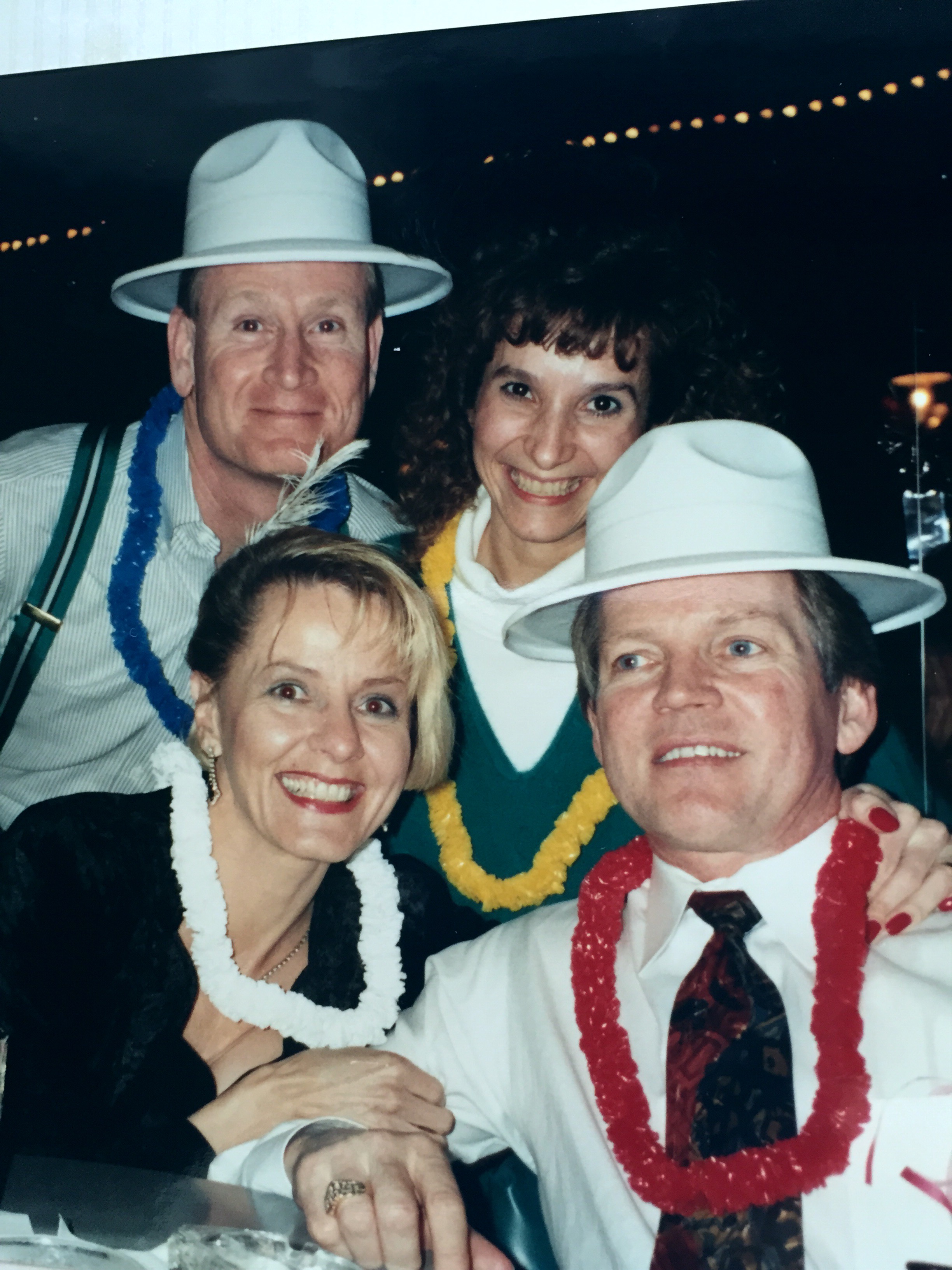 Our friends, Ron & Jane, bringing in the New Year, 1990.