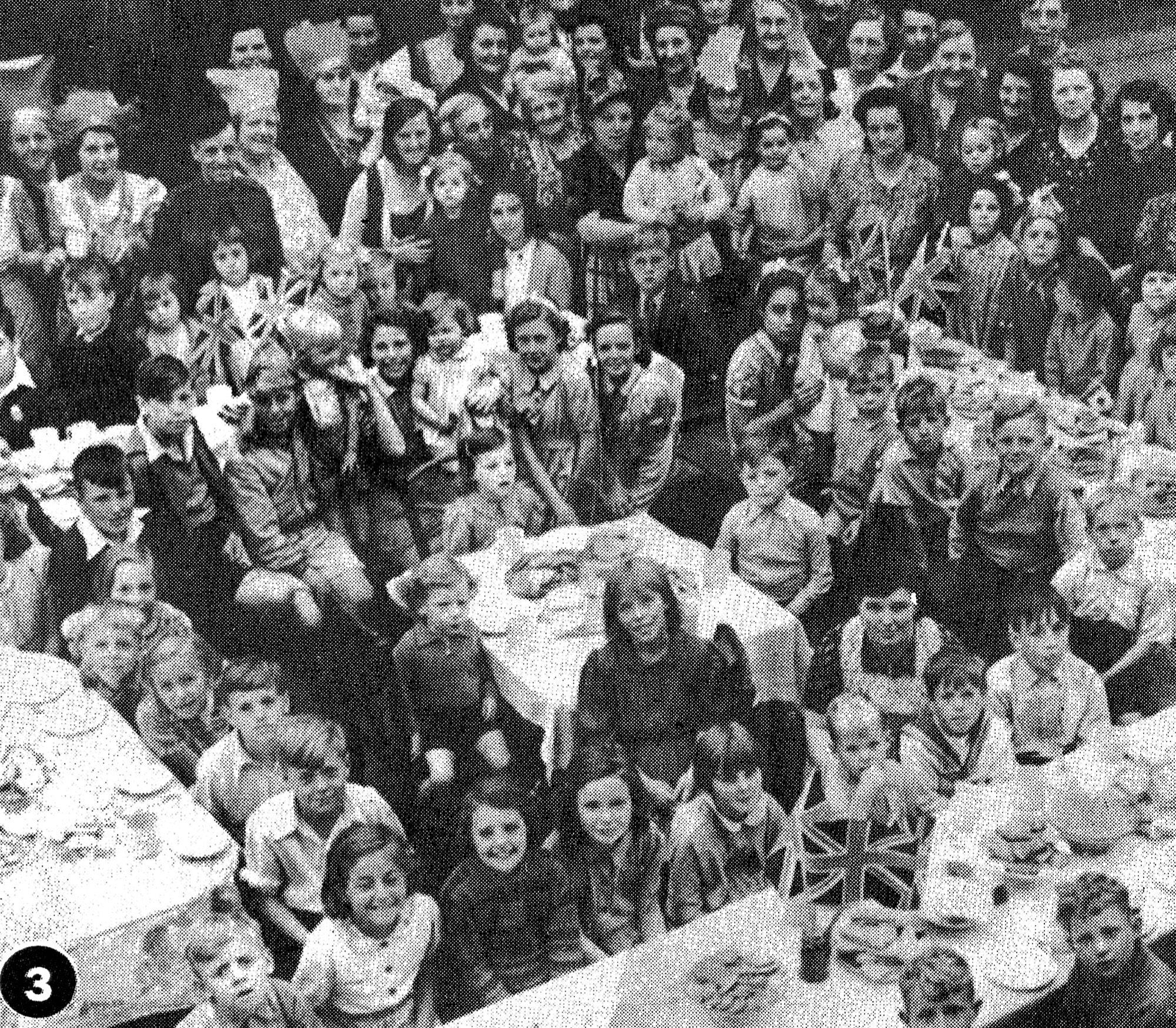 VE Day 1945 Street Party at Lostock Hall. Ian, Norman and Barbara are on the photo. 