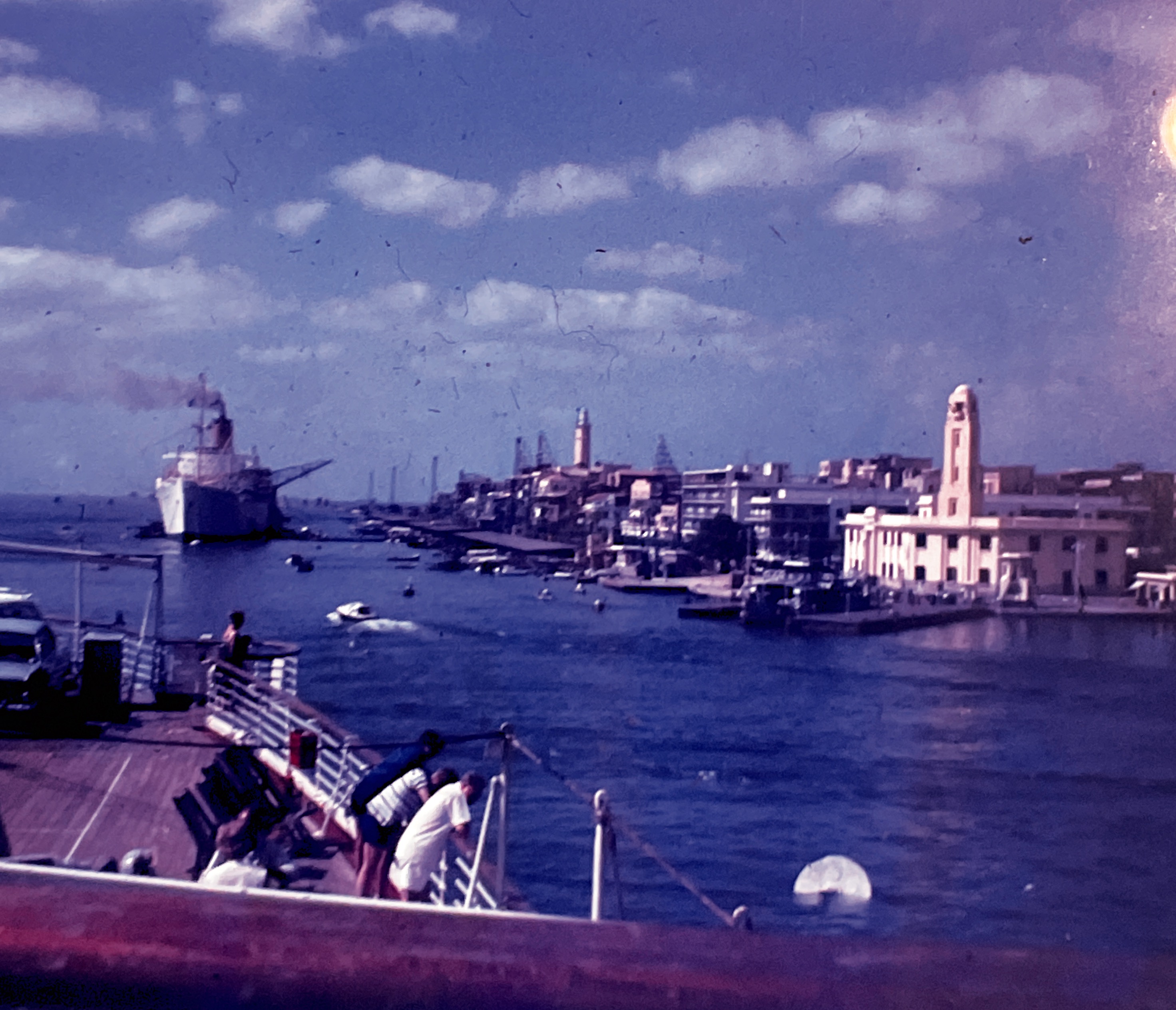 Arriving in Port Said in 1964 on board RMS Rhodesia Castle.   