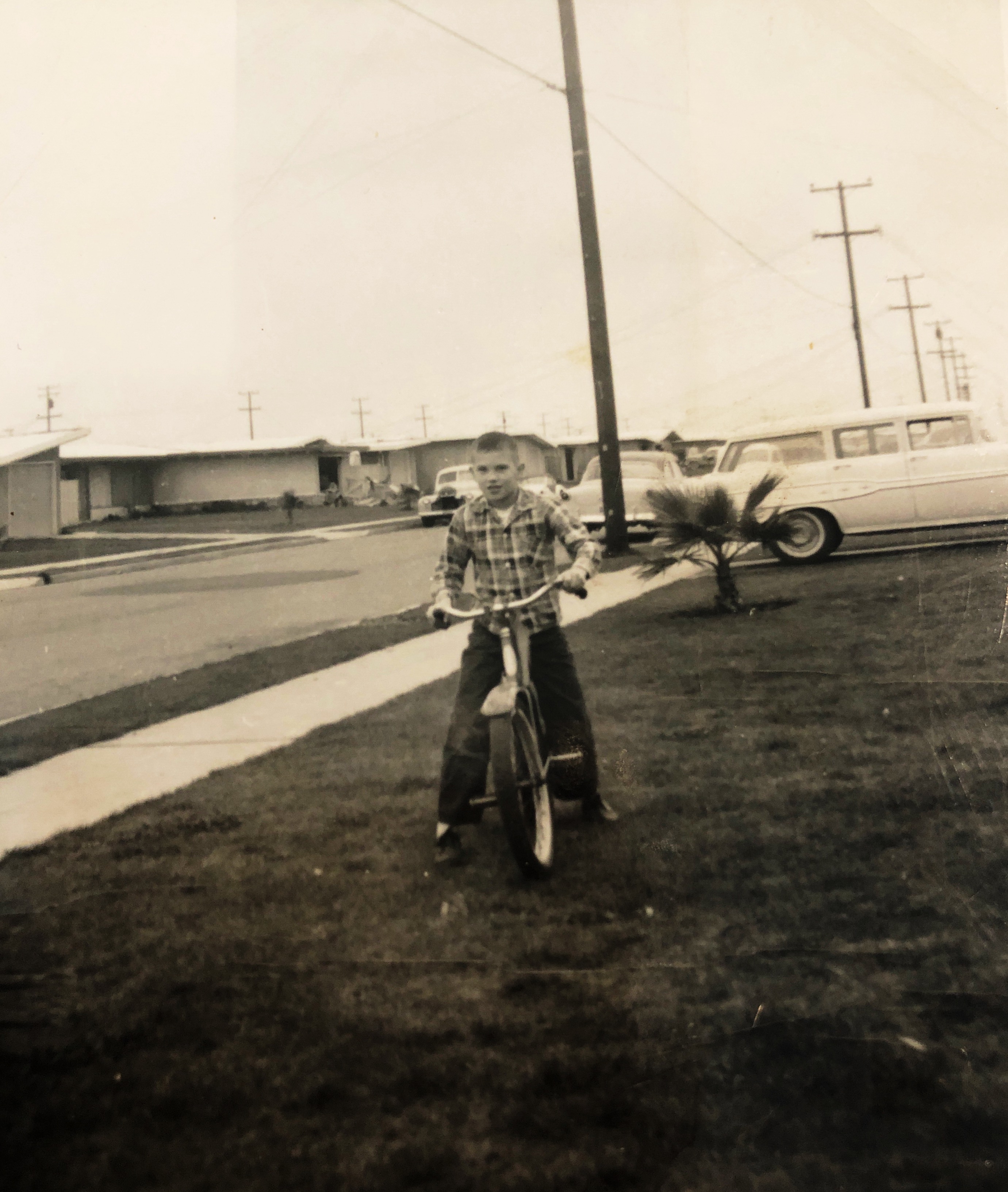 Oakland California,  Steve got a new bike.  Circa 1955