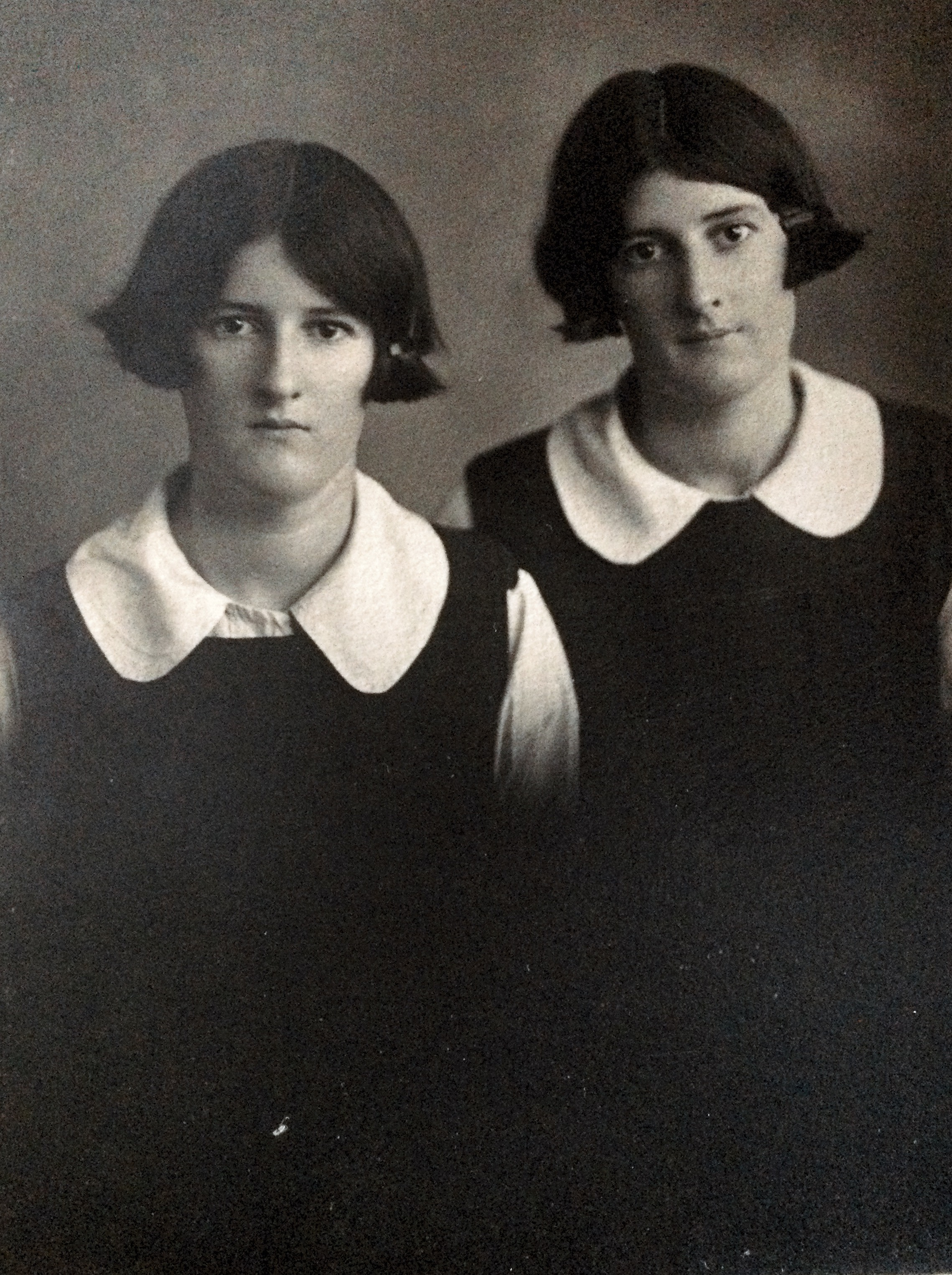 Dorothy and Phyllis Davies, Papatoetoe, Auckland ,New Zealand. March 1925, aged 12.