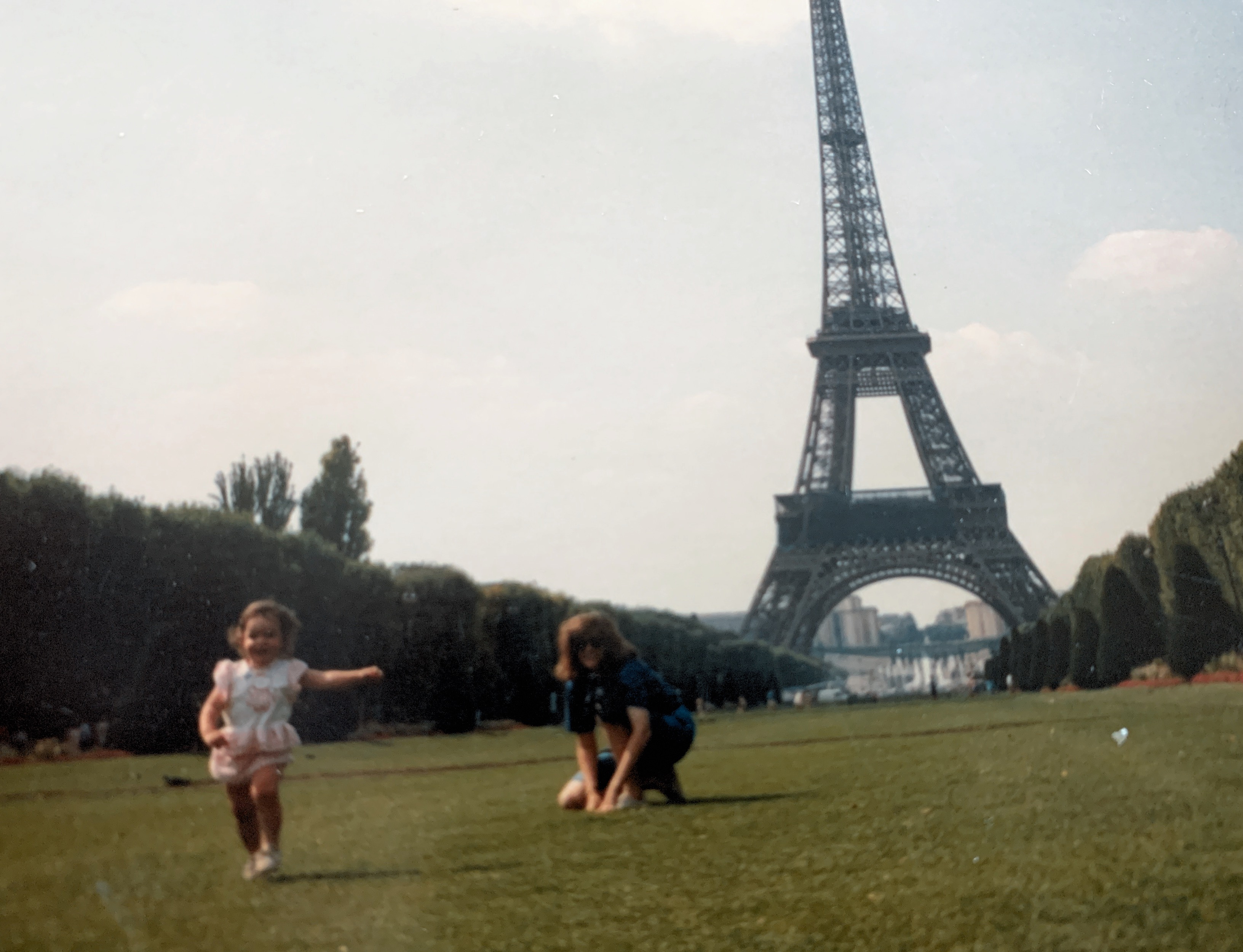 Camille and Danielle in Paris France in August of 1990. 