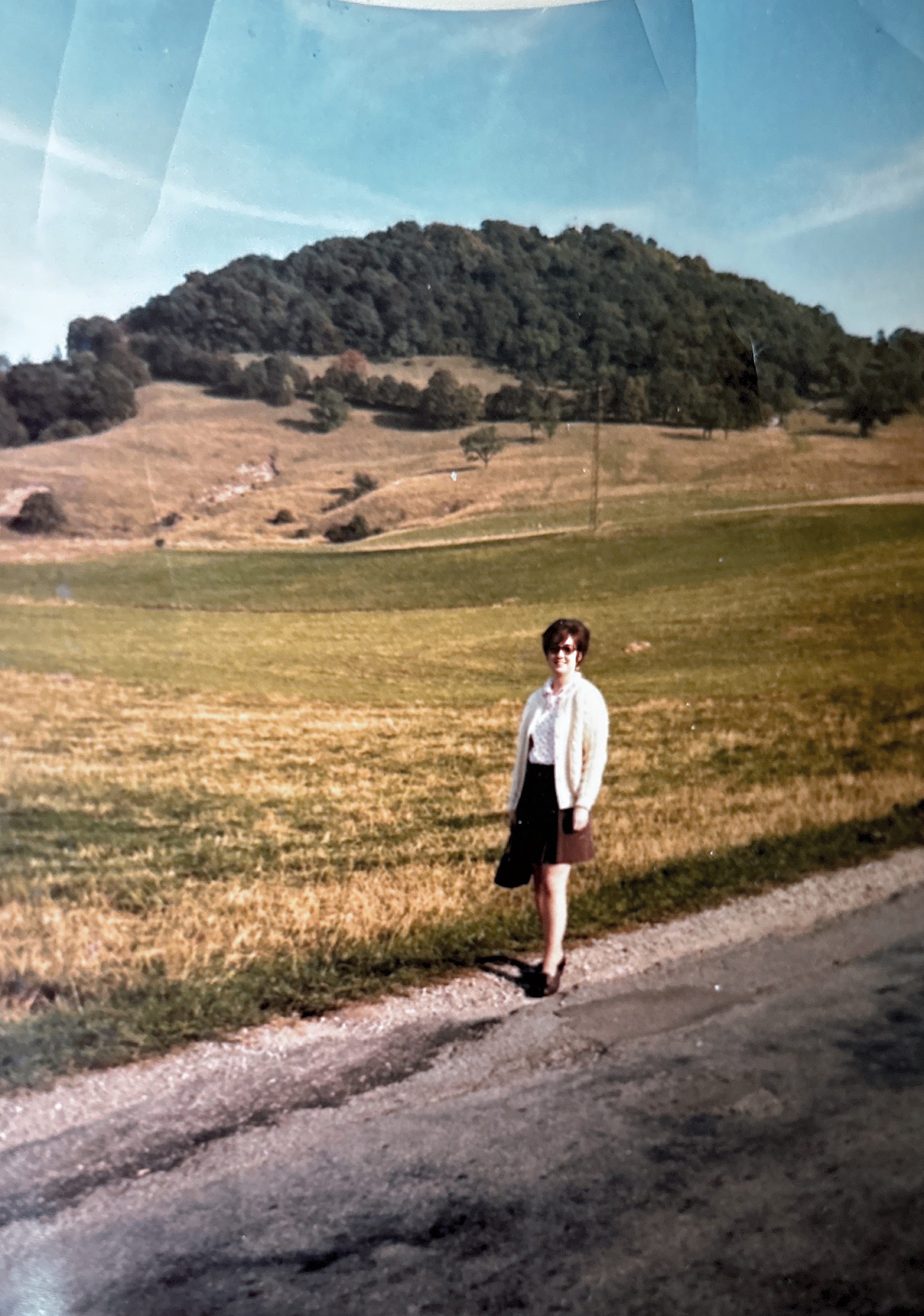 Kathy in front of the Achalm. October 1970.