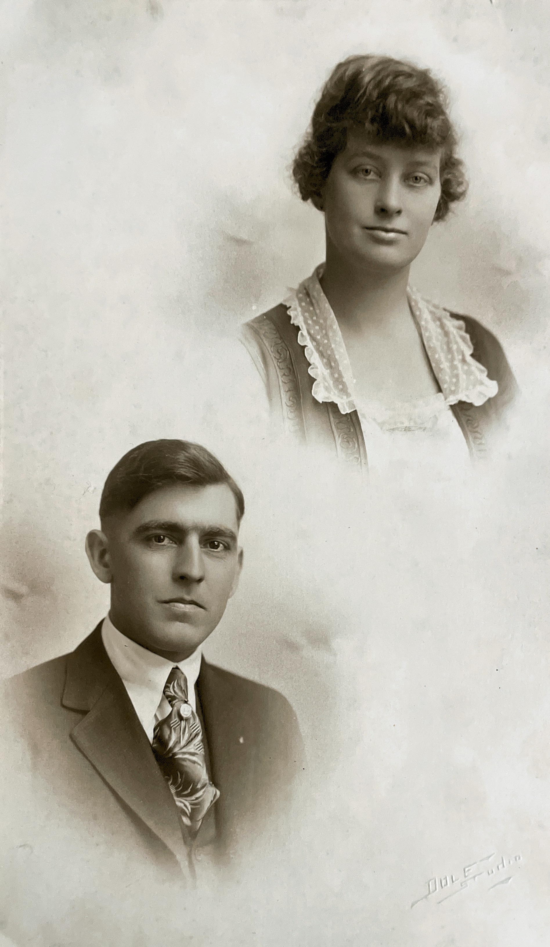 Bessie Hughes - Hugh S. Hughes younger sister, born 1891 Ernest Hegeman (plumber) Marriage photo circa 1920