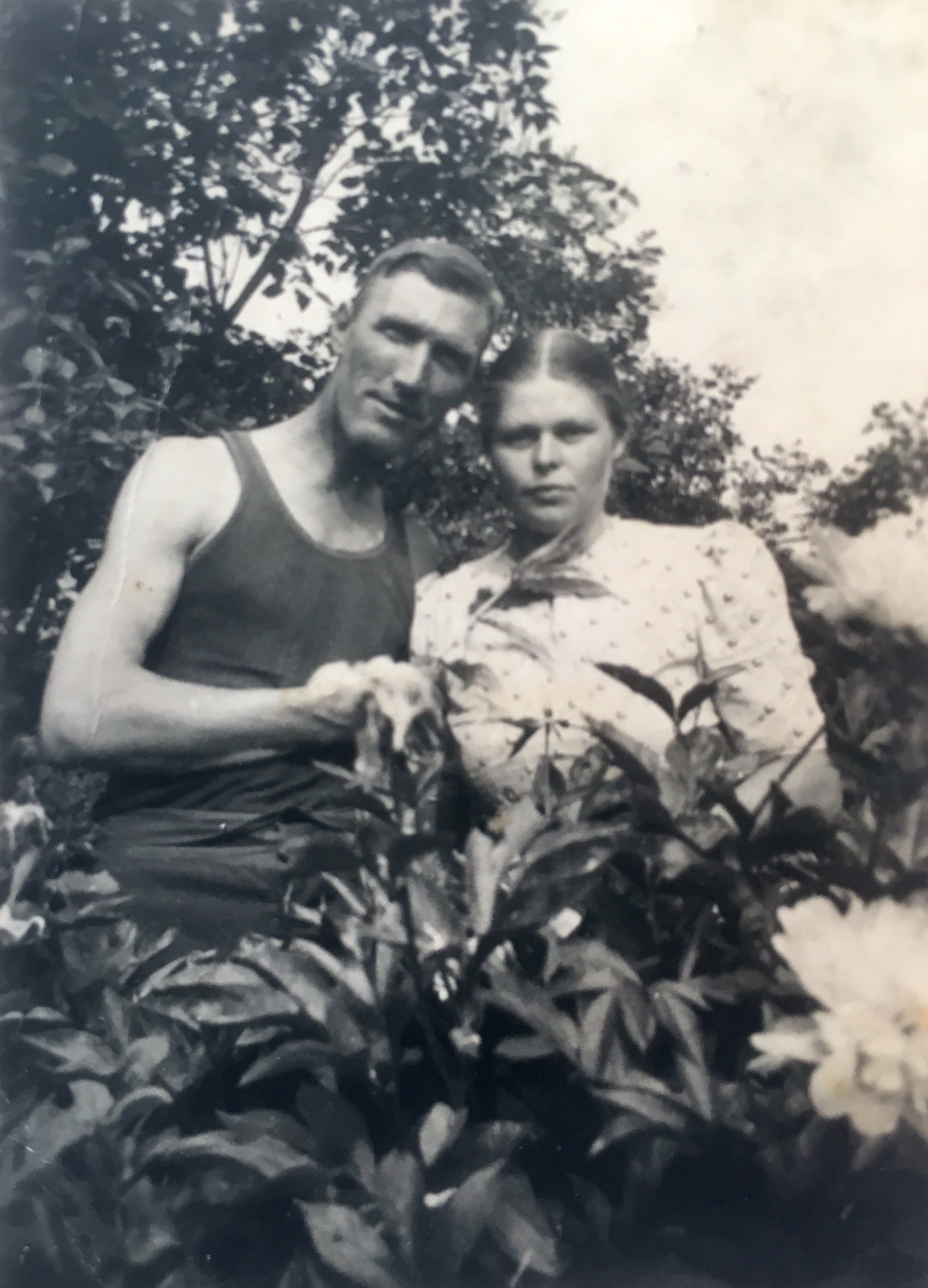 My grandfather Andrejs and grandmother Valērija in summer solstice.. June 1943.