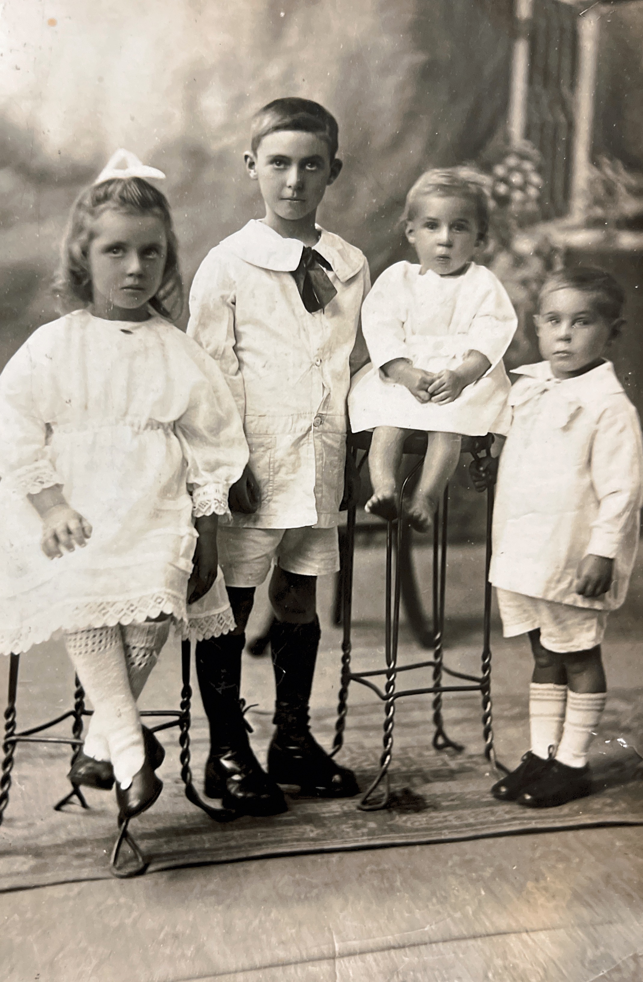 Laurel Annie Harrison 5 years, Arnold Lesley Harrison 7 years, Douglas Harrison and Maxwell Harrison 1921