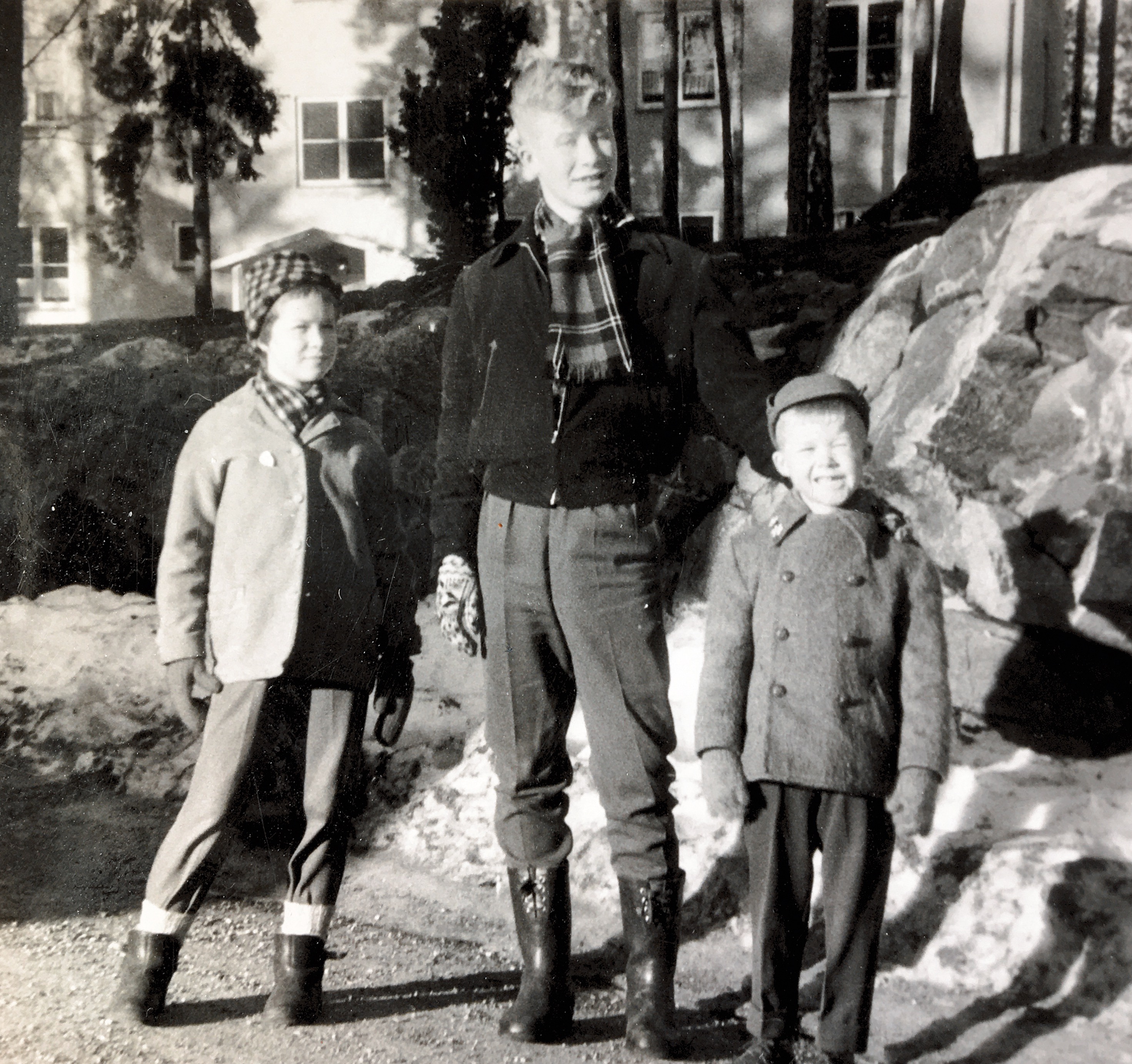 Three siblings in 1957