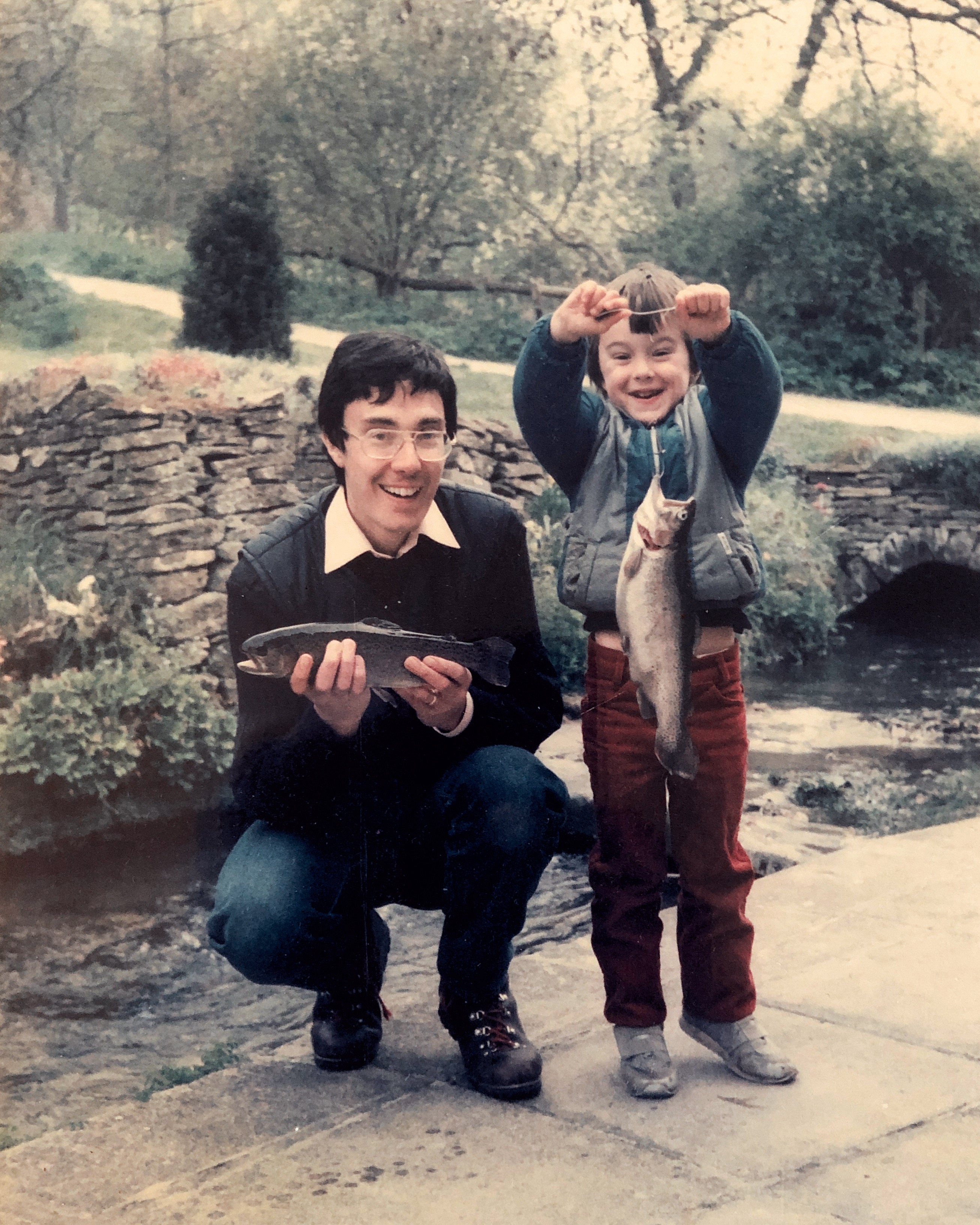 Daddy Mark with Joe at Blockley circa 1986
